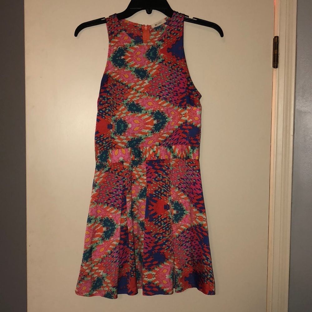 Geometric and Floral Print Dress